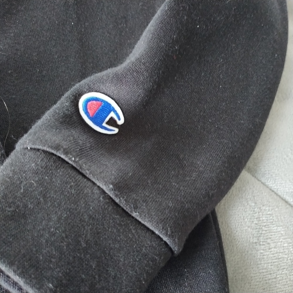 Men's Champion Black Hoodie M - Picture 10 of 11